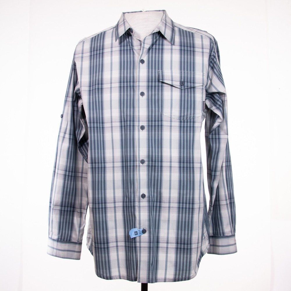 Columbia Omni Wick Mens M Camp Hiking Fishing Button Front LS Shirt
